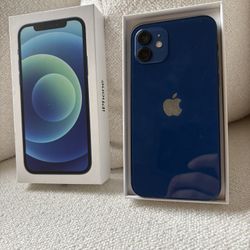 Apple iPhone 12 Blue Fully Unlocked With Box In Charger 