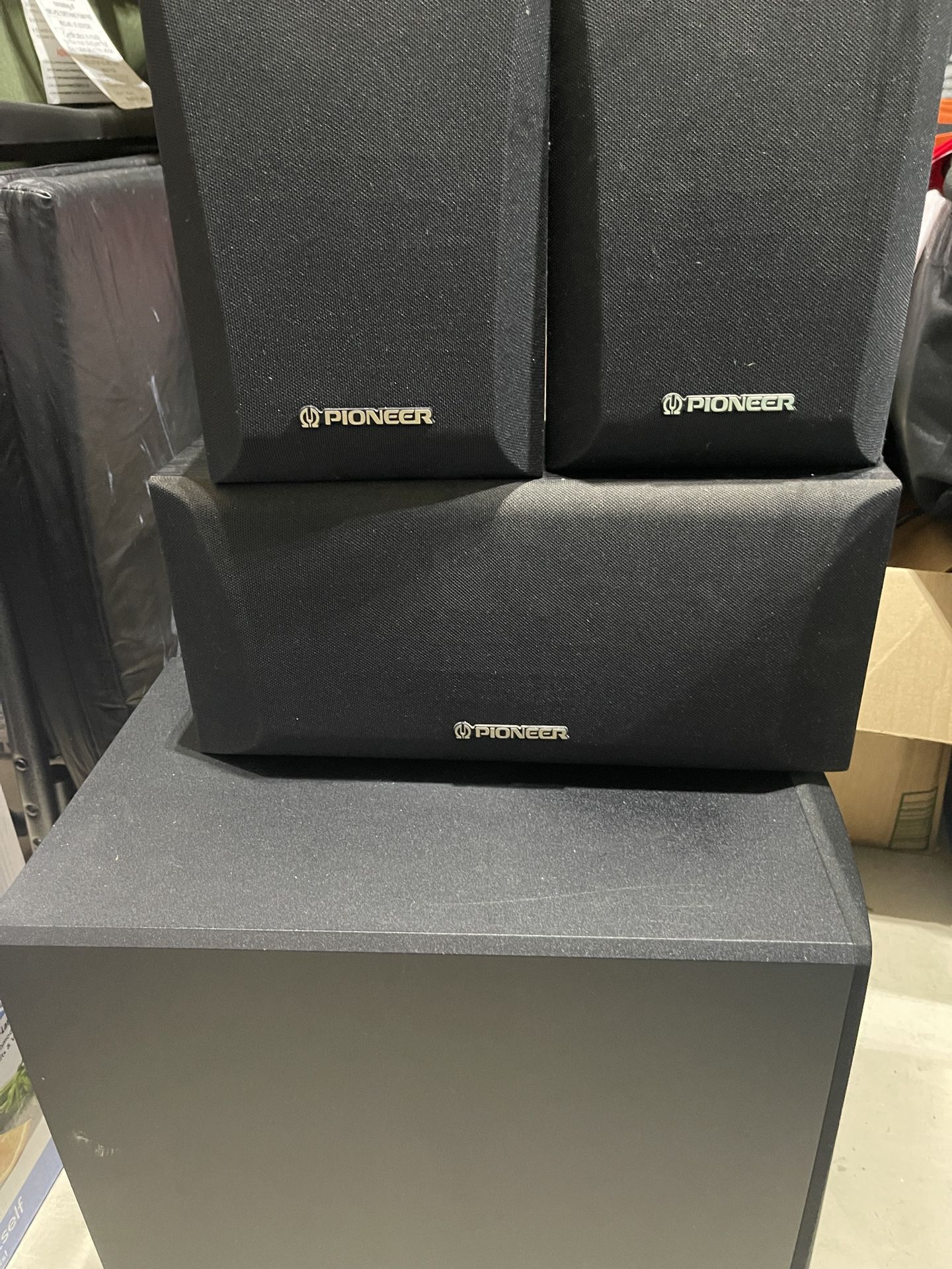 3 Spearker Surround Sound with subwoofer, receiver, and Much More
