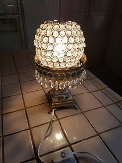 Vintage Sidebed Table Crystal Lamp