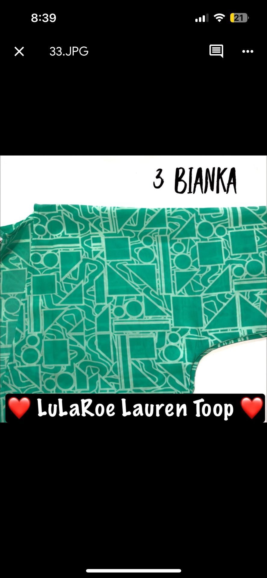 LuLaRoe Bianca 