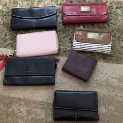 Fossil Leather Wallet Lot 