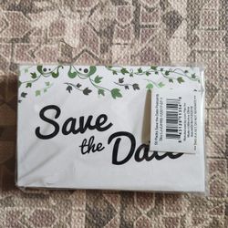 NWT Pack of 50 Green Vine Print Save the Date Postcards Any Occasion