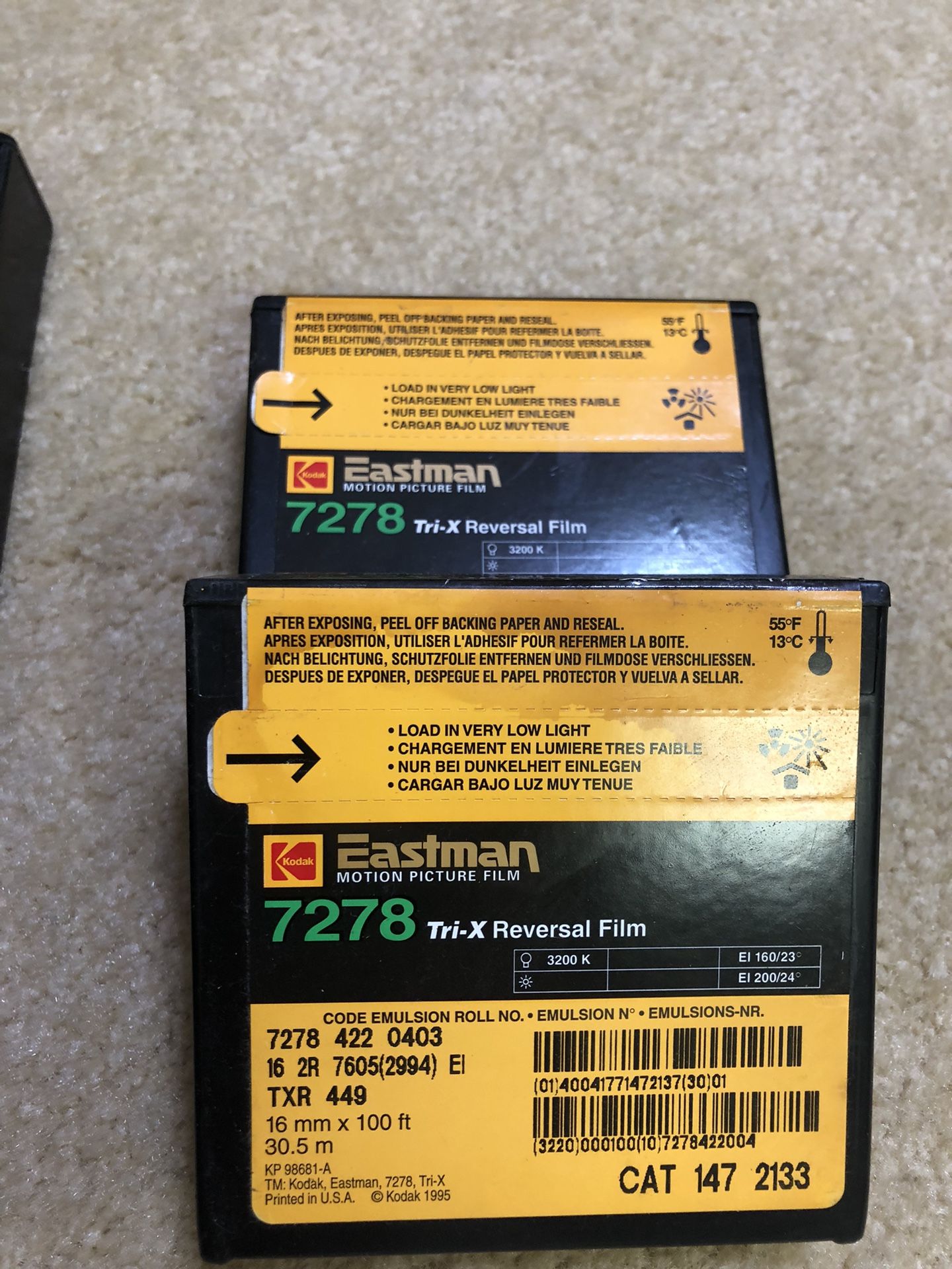 Kodak Tri‑X Reversal Film 7278 – 16 mm × 100 ft (Sealed, Cool Basement Storage)