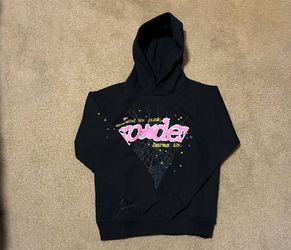 Black sp5der Webbed hoodie sizes: small and medium