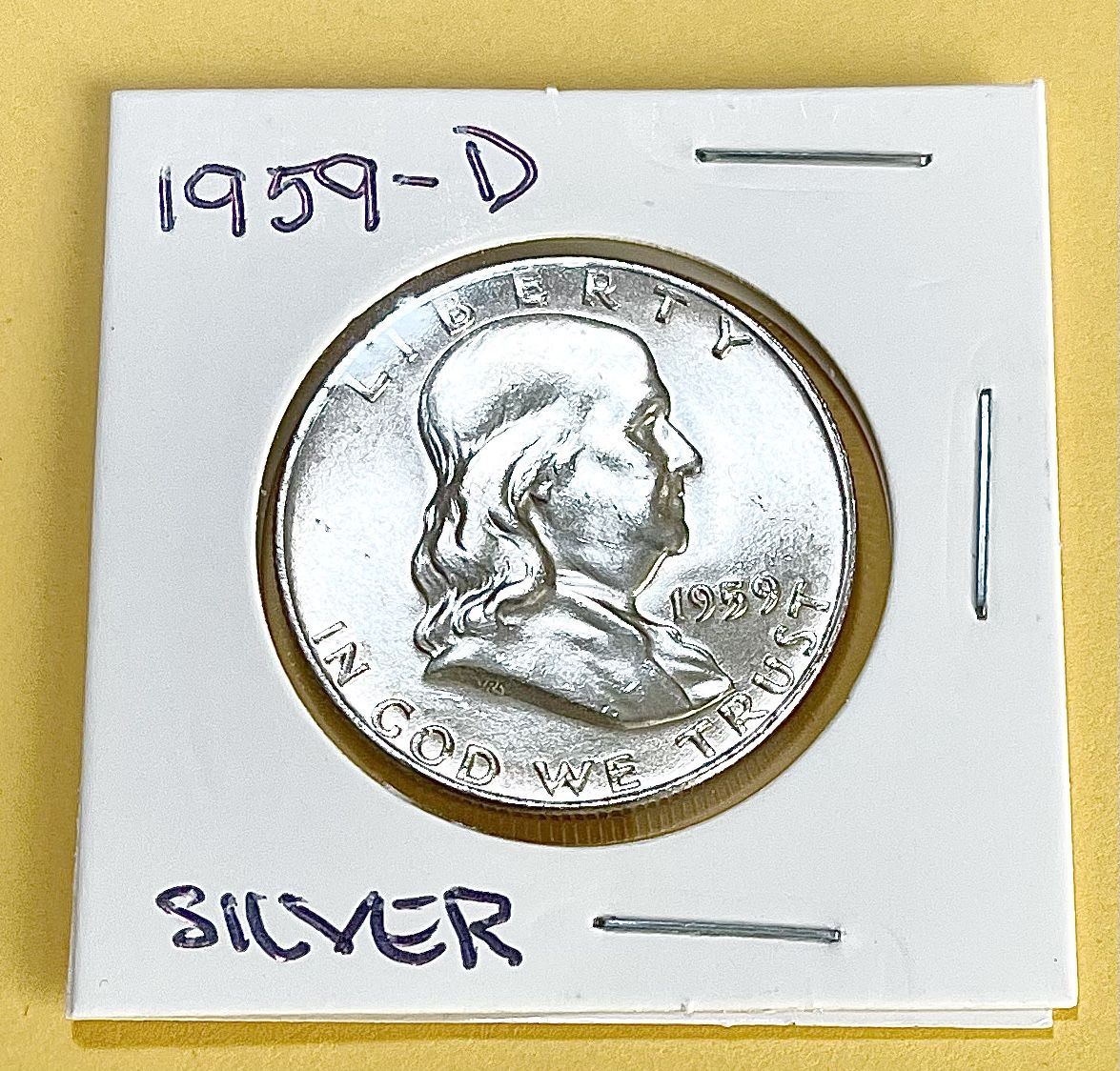 1959 -D. Silver Brilliant Uncirculated Silver Franklin - Half Dollar