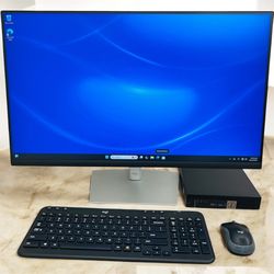 Dell i7 Quad Core Full HD desktop PC / Windows 11 Pro / 1TB SSD / 32GB RAM / USB C / WiFi / 27” Monitor / Wireless keyboard & mouse