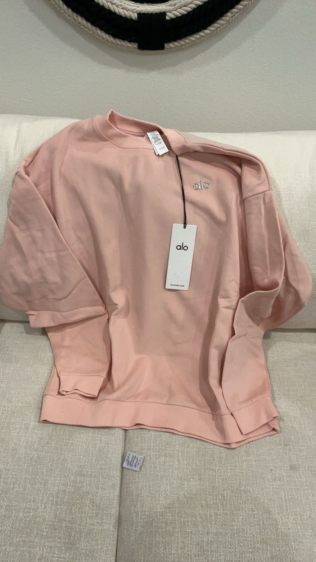 alo yoga crewneck sweater size:MEDIUM color:PINK