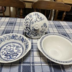 Enoch Wedgwood Blue Heritage Serving Dishes