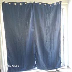 Navy Blue Grommet Top Curtains – Set of 2 Panels
