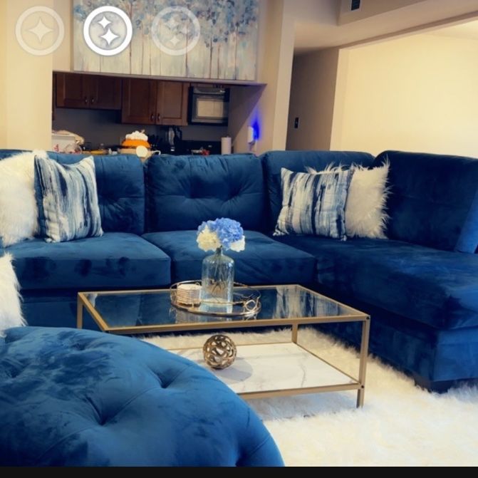 2 Piece Sectional- Cordelle Blue 