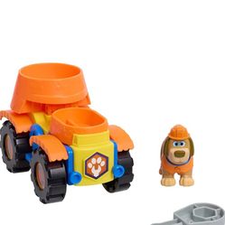 Just Play Disney Junior Pupstruction Tank’s Dump Truck 3-Piece Figure and Vehicle Set, Orange, Dog