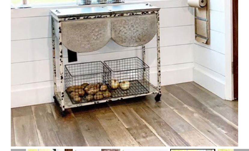 Distressed Wash Tub Accent Table Storage