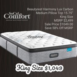Beautyrest Harmony Lux Carbon Medium Plush Pillow Top 15.75”
