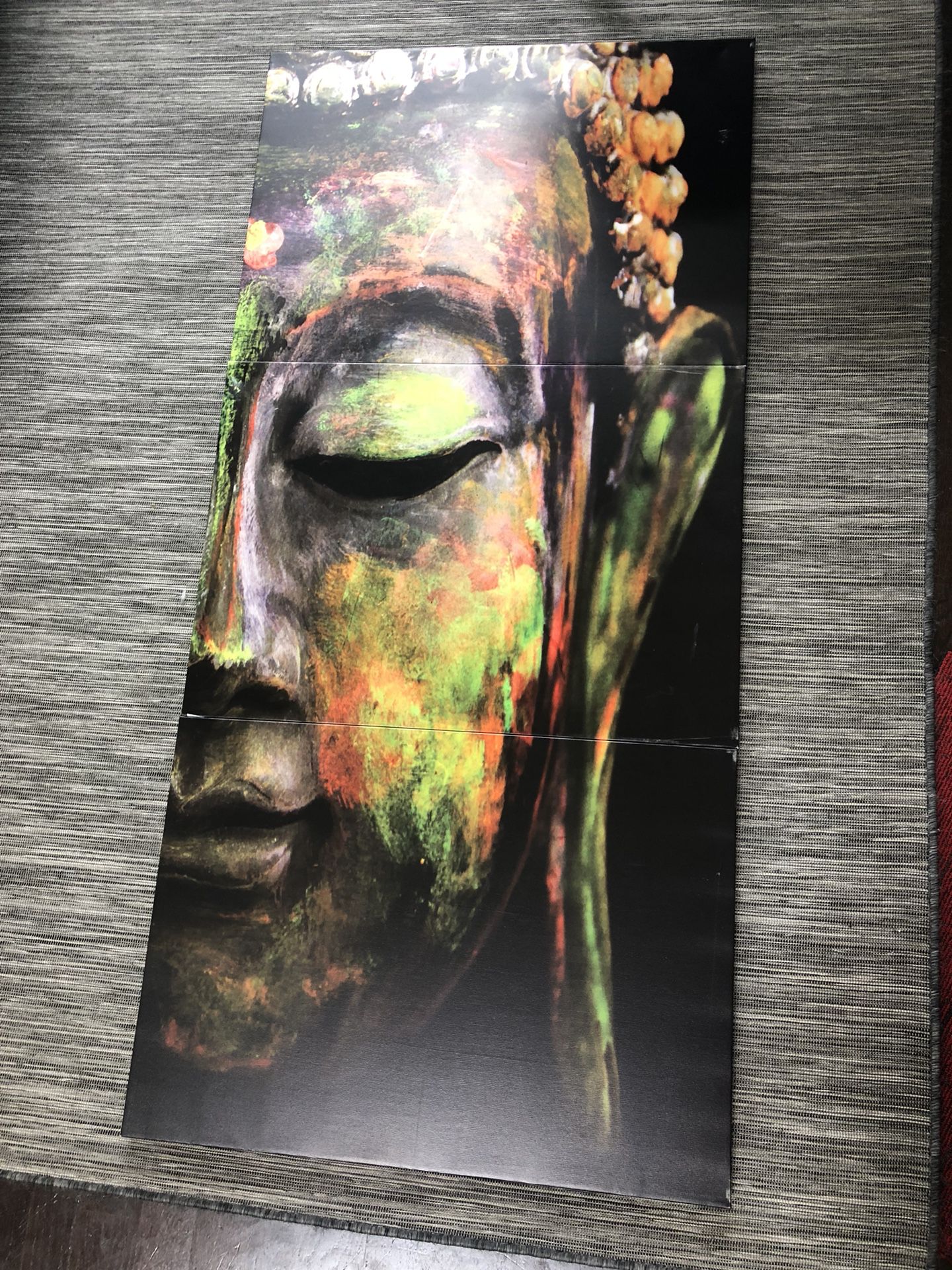Buddha 3 piece professionally mounted canvas painting print art artwork design