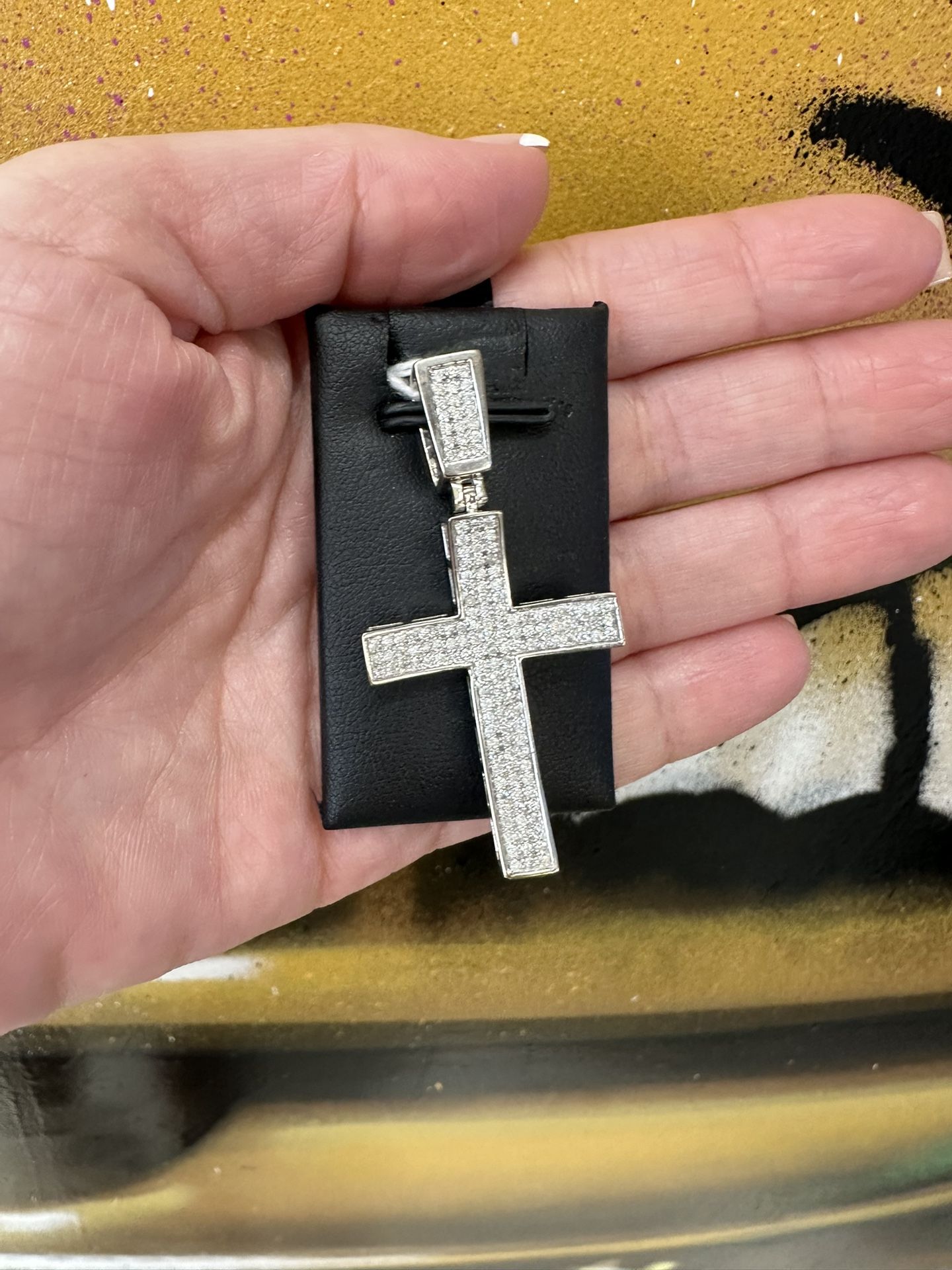 10k DIAMOND CROSS CHARM
