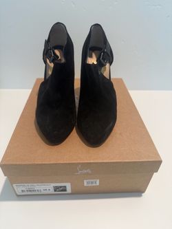 Christian Louboutin Seferme 100 Black Suede Booties Size 38.5
