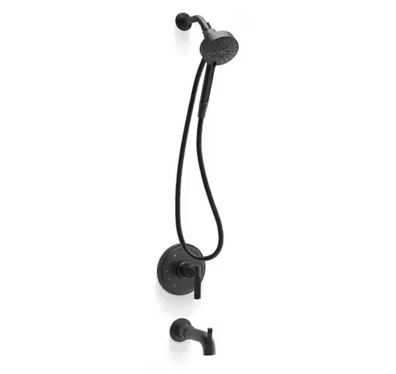 KOHLER Torrington Single Handle 3-Spray Tub and Shower Faucet 1.75 GPM in. Matte Black (Valve Included