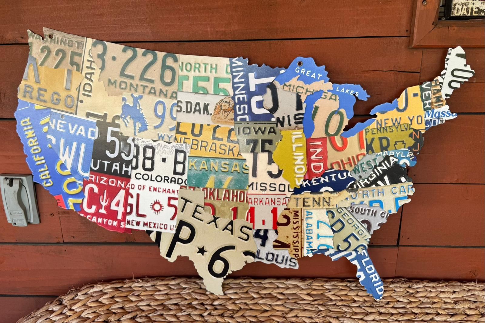 Designart License Plate Map USA Indoor /outdoor wall decor $45