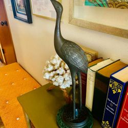 Bronze Heron Statue