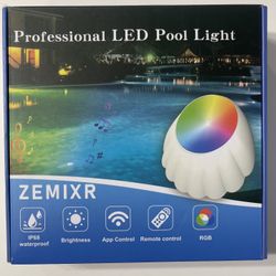 LED Pool Light Floats Bluetooth App Remote Color Change Dimmable Submersible