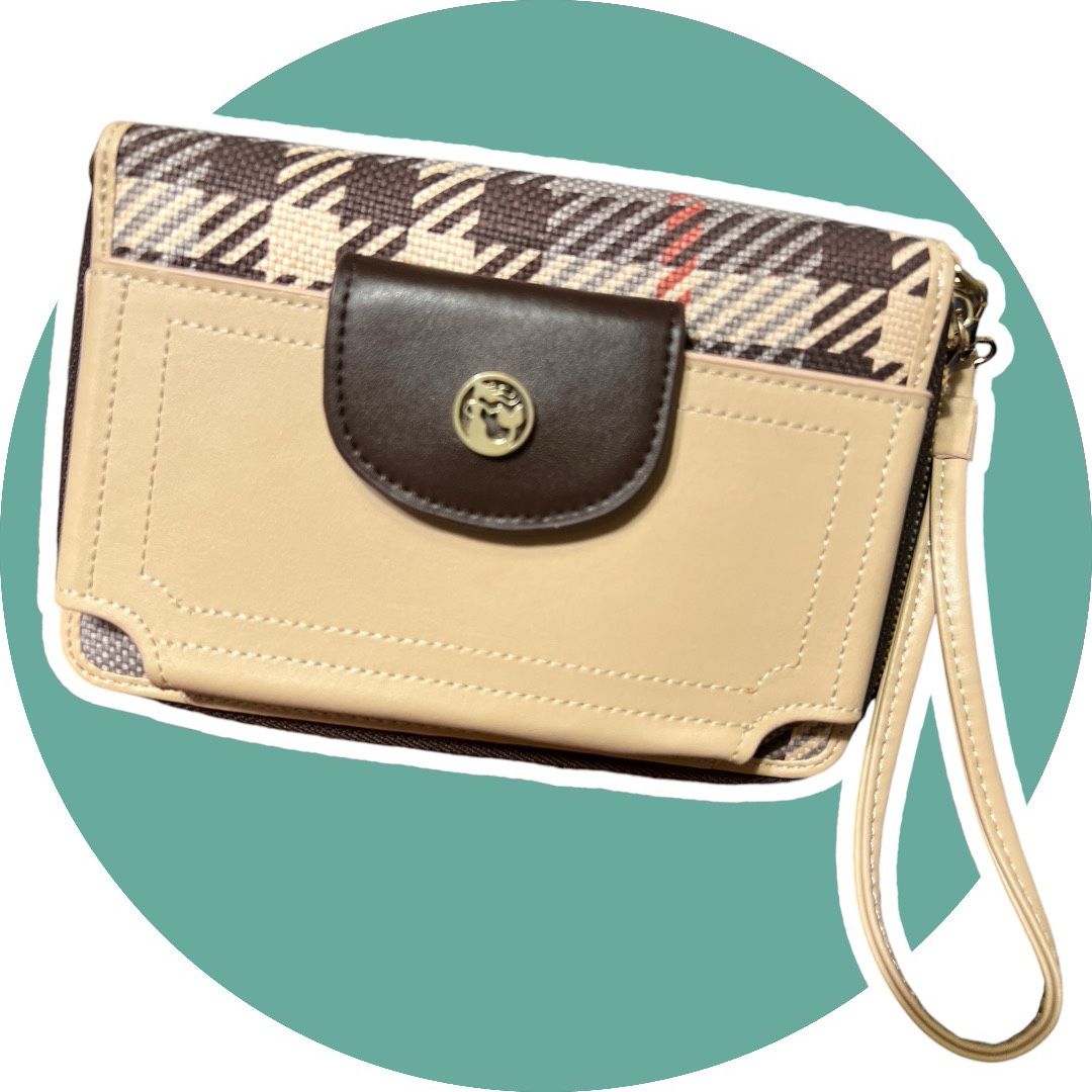 Spartina 449 Wristlet Smartphone Wallet Daufuskie Island NWOT Linen and Leather