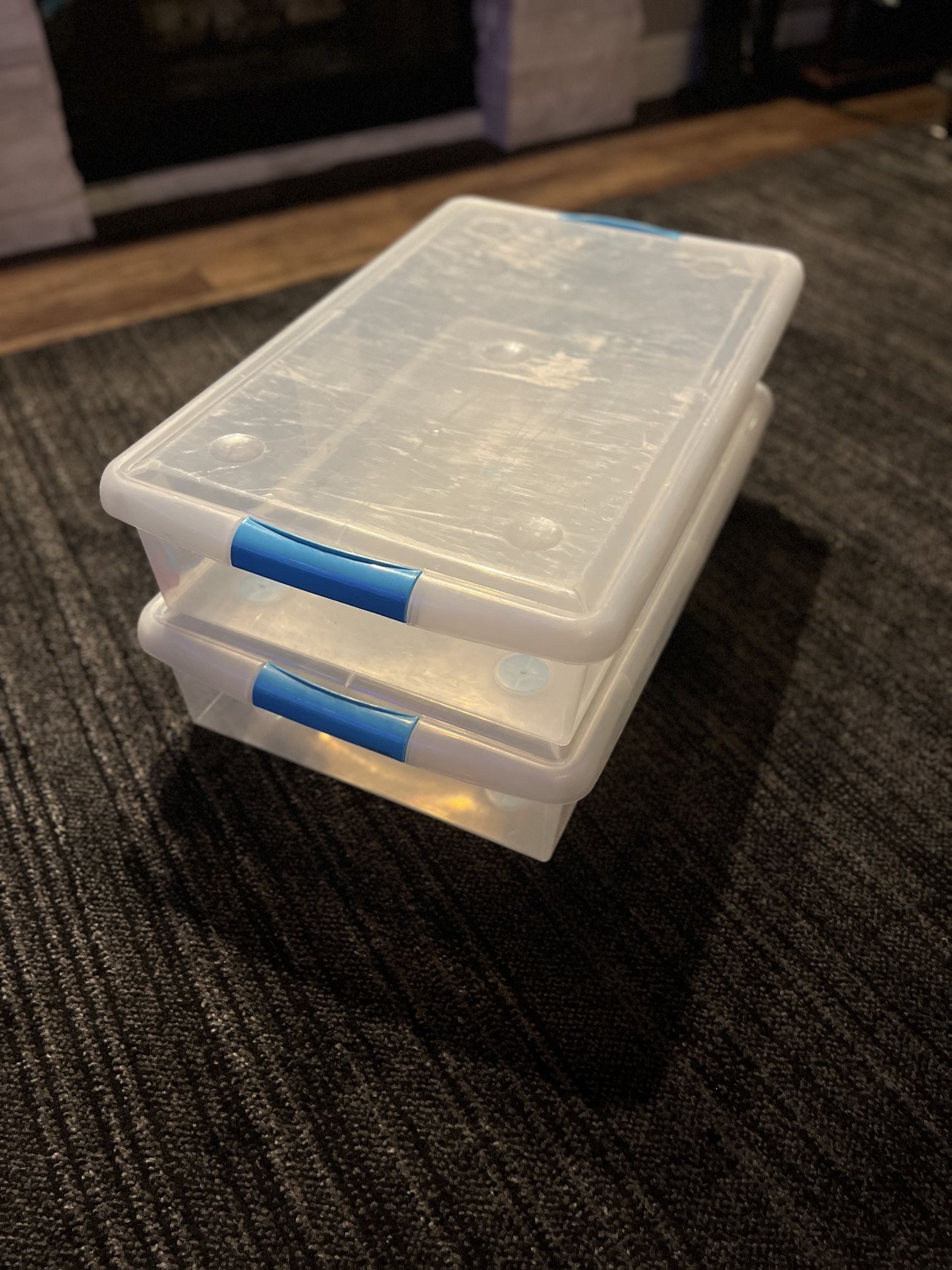 Plastic Nestable Organizer Bin (Under the bed storage) qty 2