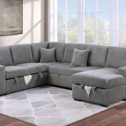 Corduroy Sectional Sleeper Sofa 