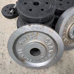One set of 25 pounds Cast Iron Weight