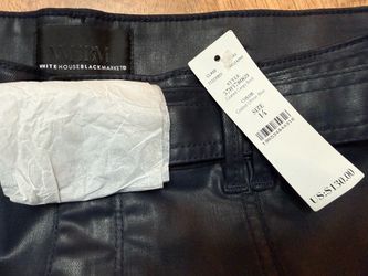 White House Black Market size 14 faux leather belted trousers