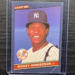 1986 Leaf Ricky Henderson Baseball Card #37