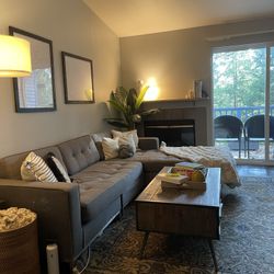 Grey Mid Century Modern Couch