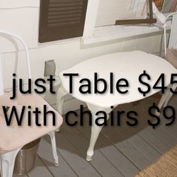 Wooden Table Metal Chairs