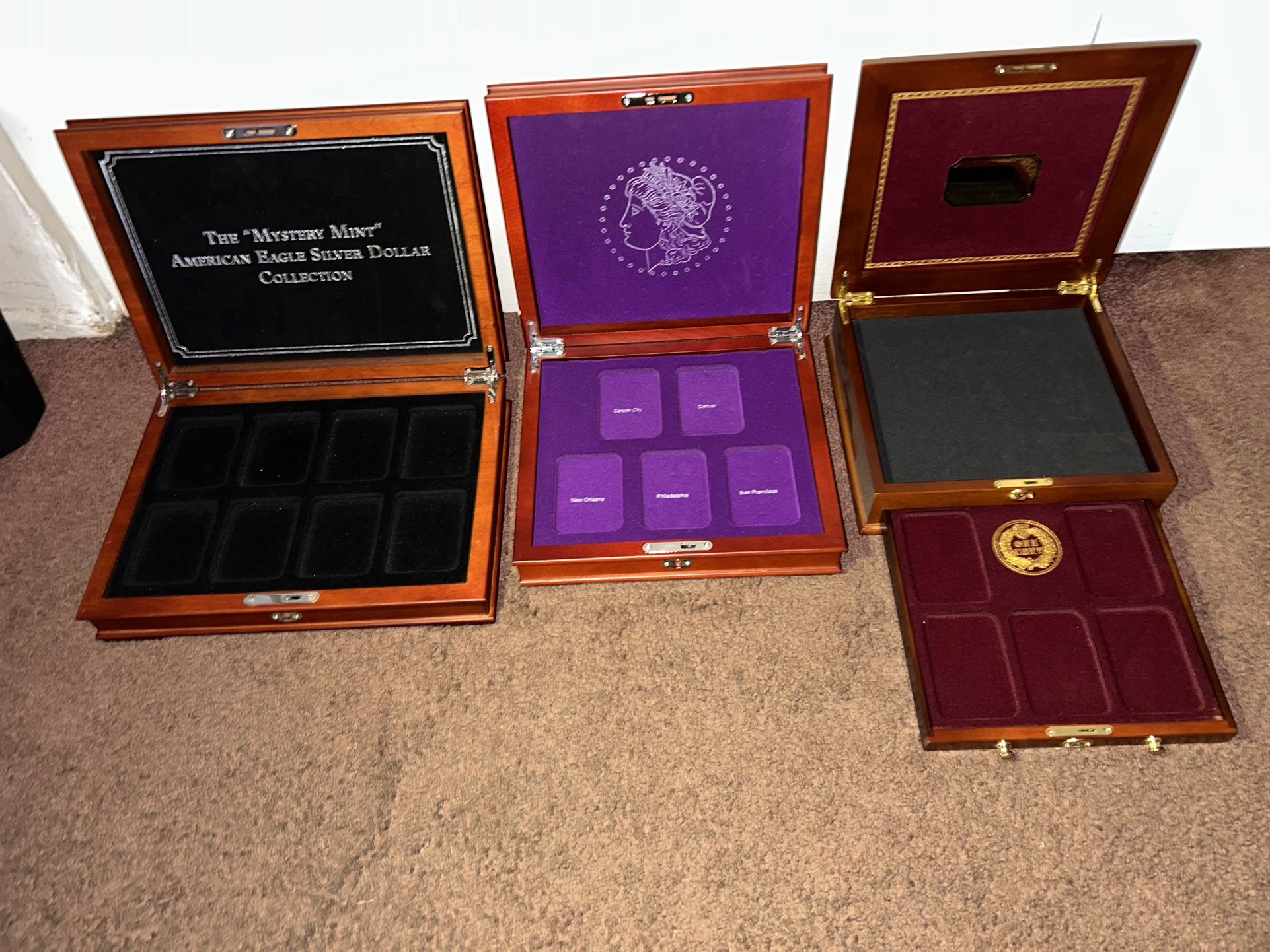Wood Display Coin Slab Holder. Storage Box Cases