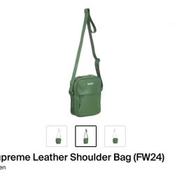 Supreme Leather Shoulder Bag Green
