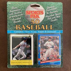1991 sports pak Unopened original Baseball Cards Roger Clemens blister pack