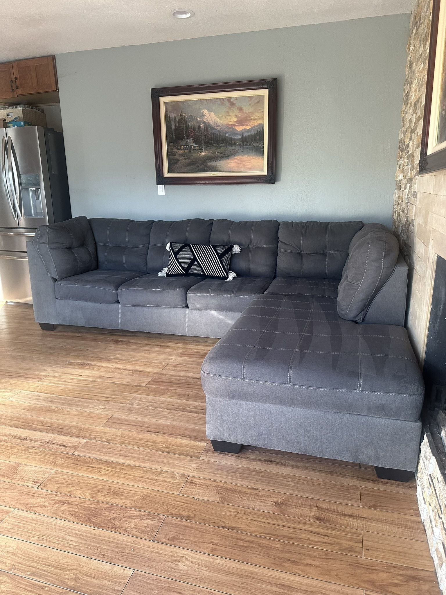 FREE DELIVERY- Macys Large Grey Sectional Sofa