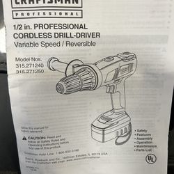 Cordless Craftsman Drill 2 Batteries And Charger 