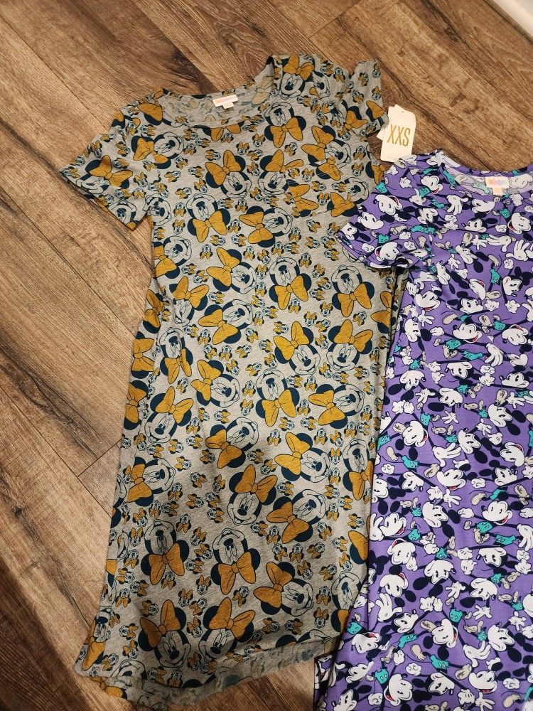 LuLaRoe Mickey and Minnie XXS Dresses Never Worn