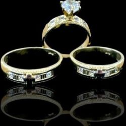 SET DE ANILLOS MATRIMONIO ORO 10K