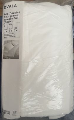 Ikea DVALA FULL White Sheets Unopened 