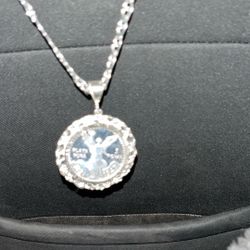 28 Inch Gucci Chain  With Diamonds .925  Silver Italian With   Centenario Pure Silver 1 Ounce Pure Silver
