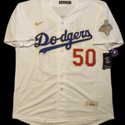 Size LARGE ⚾🔥 Men’s LA Dodgers Mookie Betts #50 White Nike 2026 Gold Stadium Jersey 🔥⚾