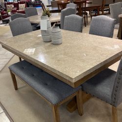 Dining Room Brown With Solid Marble Top