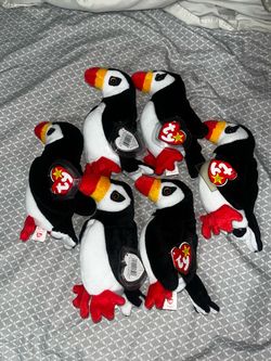 6x Beanie Baby Penguins