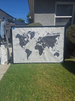 Large Framed World Map Wall Art