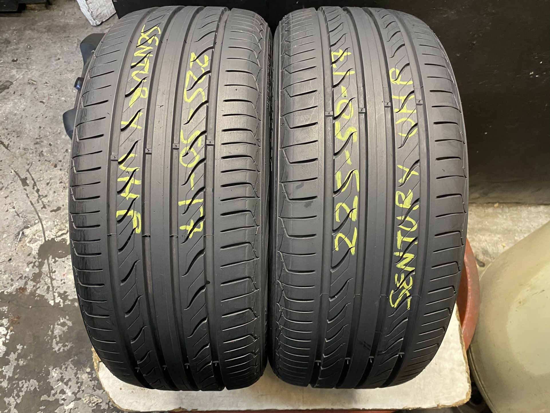 225-50-17 Sentury UHP Used Tire Pair W/80% Life $140 Free Mounting And Balancing