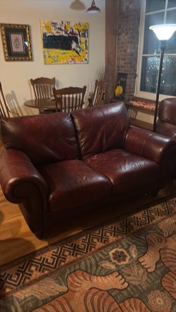Leather loveseat