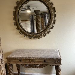 Large Mirror And 54” console For Entry way Or Hall way