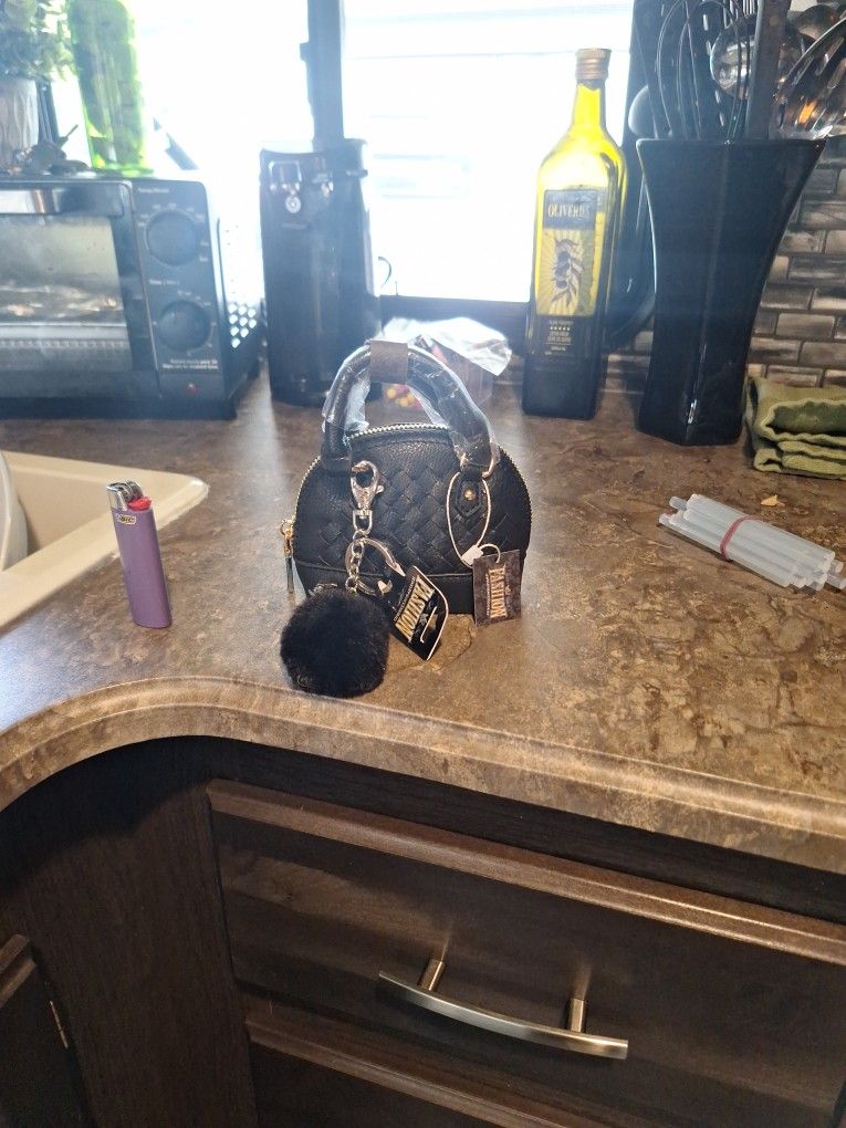 Little Purse And Furry Keychain