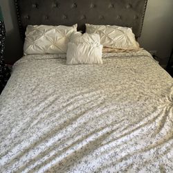 Grey Suede Upholstered Bed Frame Only 